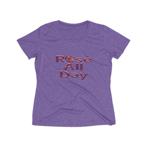 Rosé All Day Women's Heather Wicking Tee