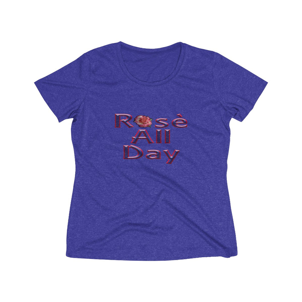 Rosé All Day Women's Heather Wicking Tee