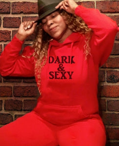 Dark & Sexy Red Pullover Hoodie, Women's Hoodie, Trendy Hooded Sweatshirt, Google