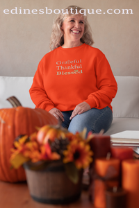 Grateful, Thankful & Blessed Sweatshirt,  Google, Women's Holiday Sweatshirt