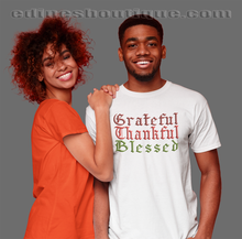 Load image into Gallery viewer, Grateful Thankful Blessed Thanksgiving T-shirts