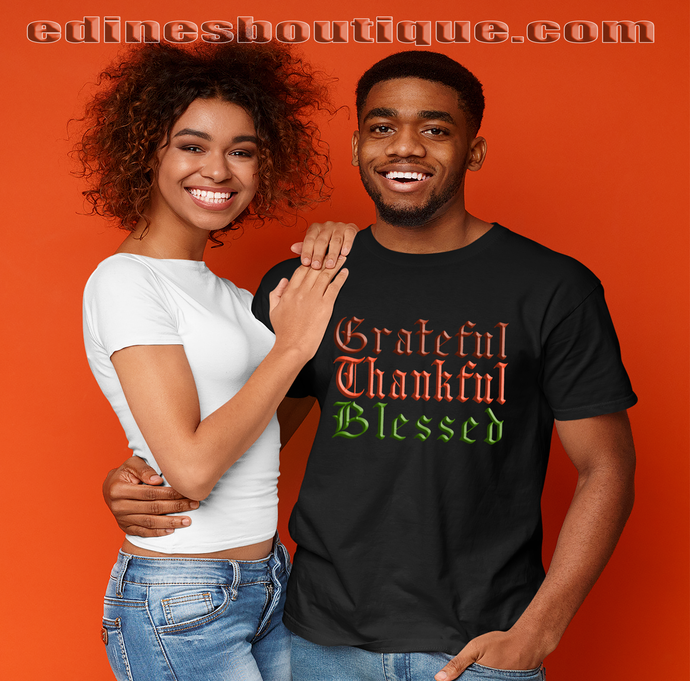 Grateful Thankful Blessed Thanksgiving T-shirts