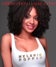 Load image into Gallery viewer, Melanin Poppin Women&#39;s Racerback Tank